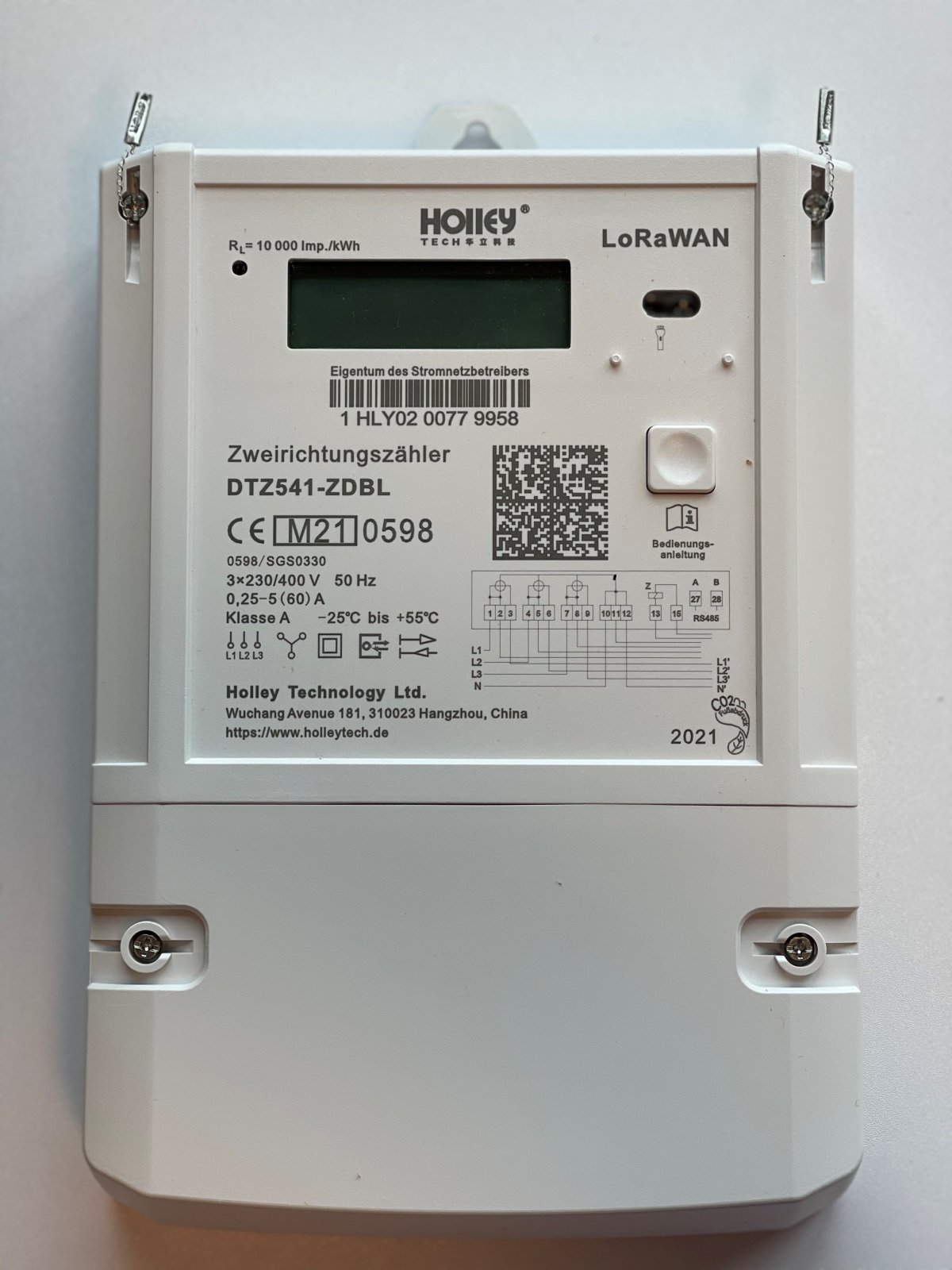 Holley Lorawan Eletricity Meter Dtz541 Zdbl